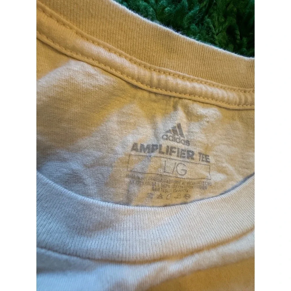 Adidas Amplifier Tee Mens Large White Excellent Short Sleeve Logo Graphic Shirt